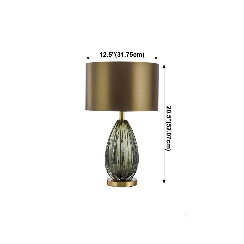 Contemporary Table Lamp 1-Light Green Metal Table Light for Living Room