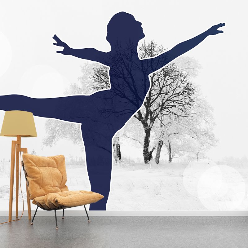 Ballet Mural Wallpaper Mildew Resistant Wall Covering for House Interior