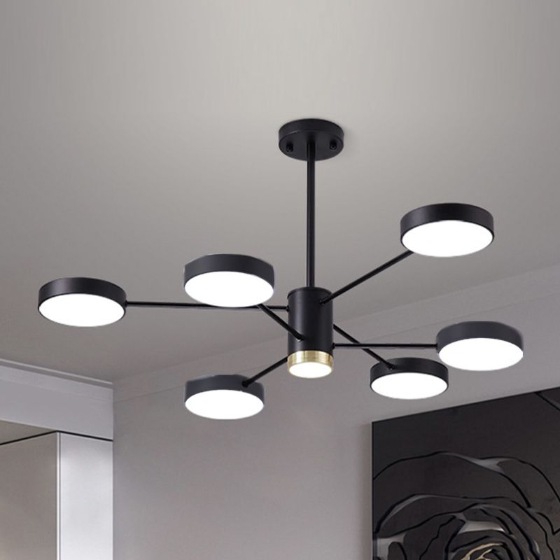 Metal Circles Pendant Lighting Fixture Minimalist Style LED Chandelier Lighting