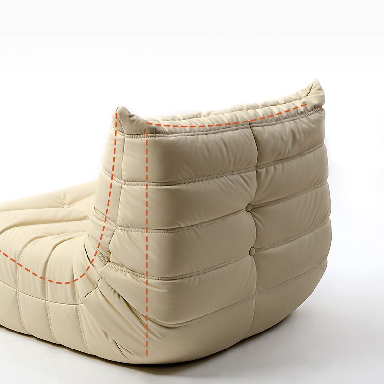 Armless Sofa Sewn Pillow Back Contemporary Sofa for Living Room