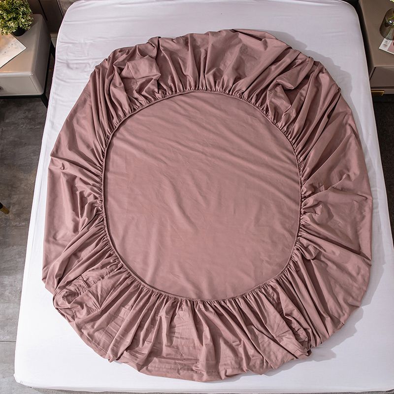 Fade Resistant Bed Sheet Solid Color One Piece Breathable Fitted Sheet