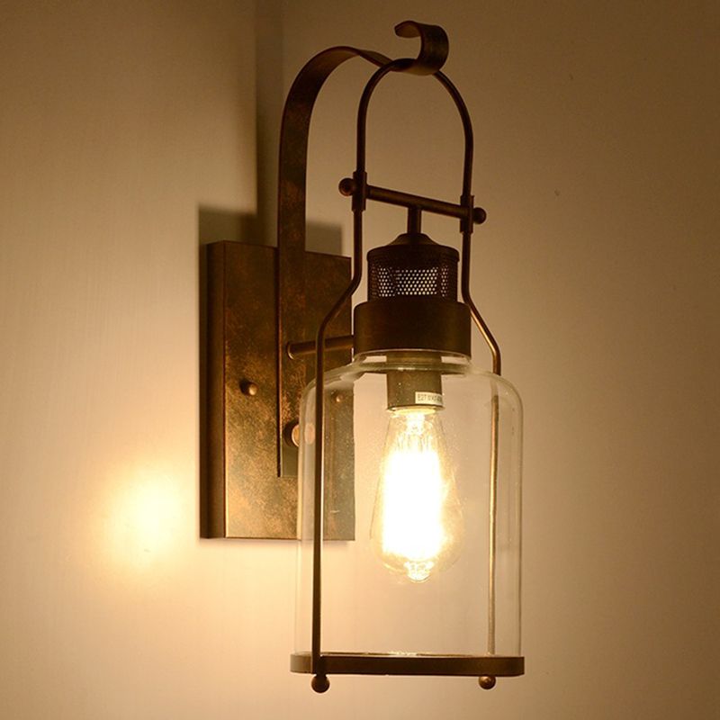 Industrielle Vintage Ein Wandleuchte Schmiedeeisenwandlicht für Innenräume