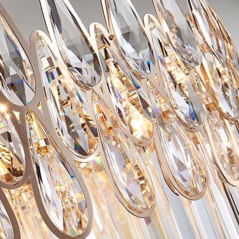 Lustre de la luminaire à pendentif rond contemporain en cristal en clair