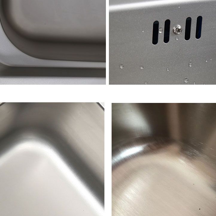 Stainless Steel Kitchen Sink Contemporary Single Bowl Kitchen Sink with Basket Strainer