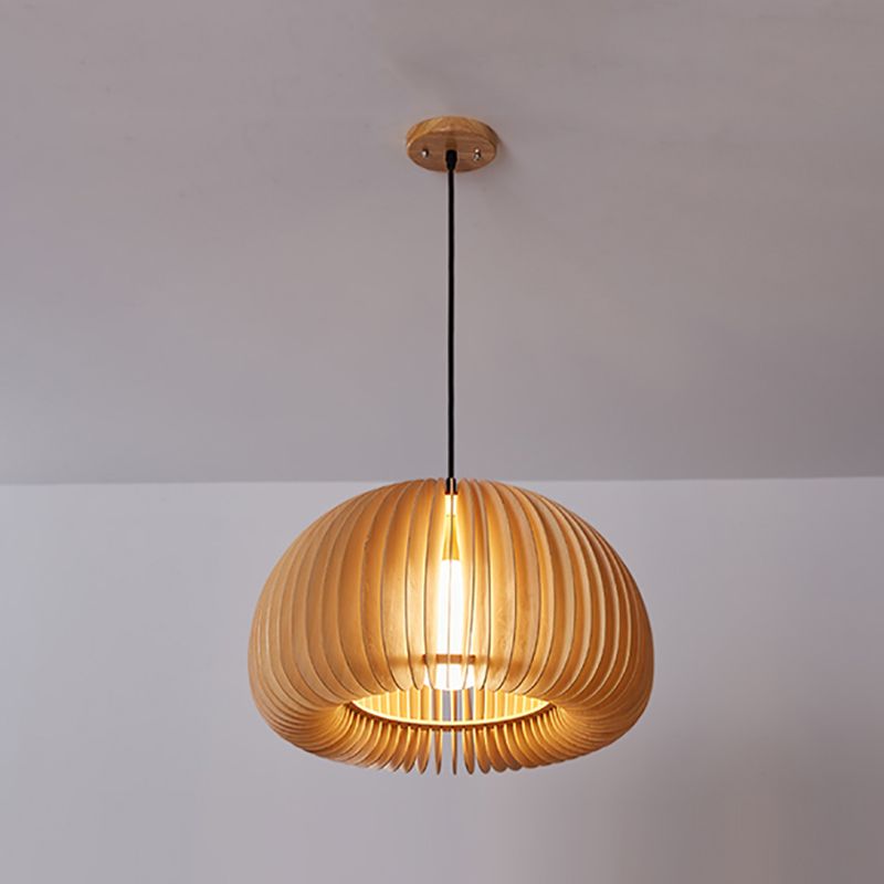 Lampe suspendue en bois style contemporain simple léger pour le café du salon