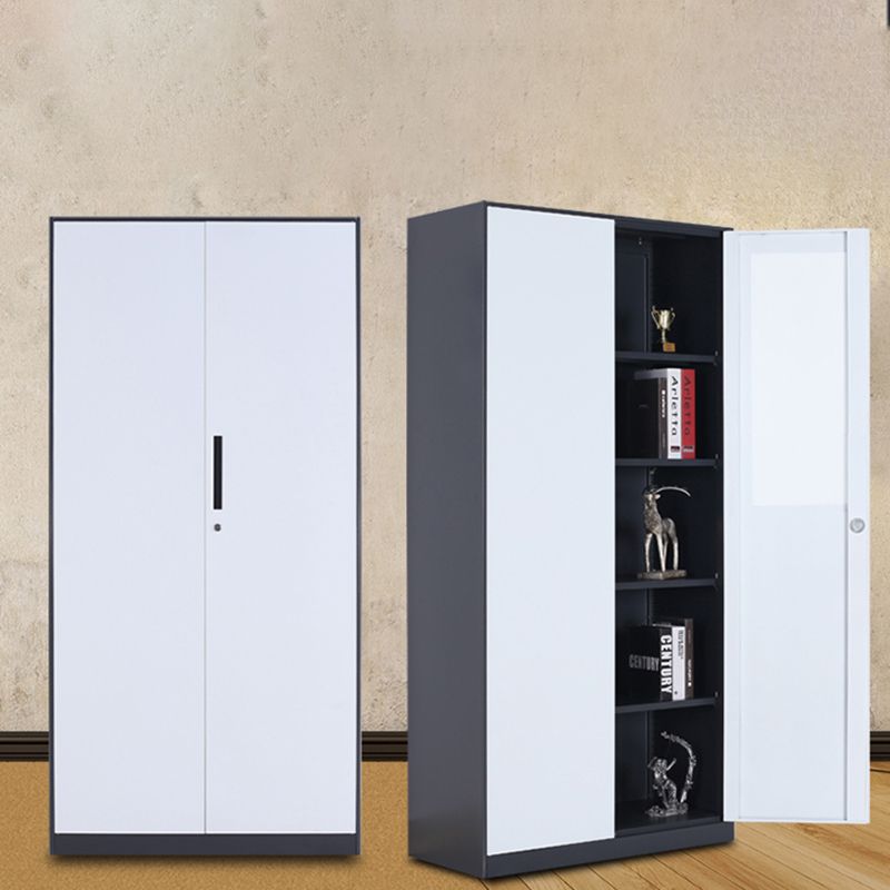 Modern Stainless Steel Bookcase Standard With Doors Shelf for Home Office