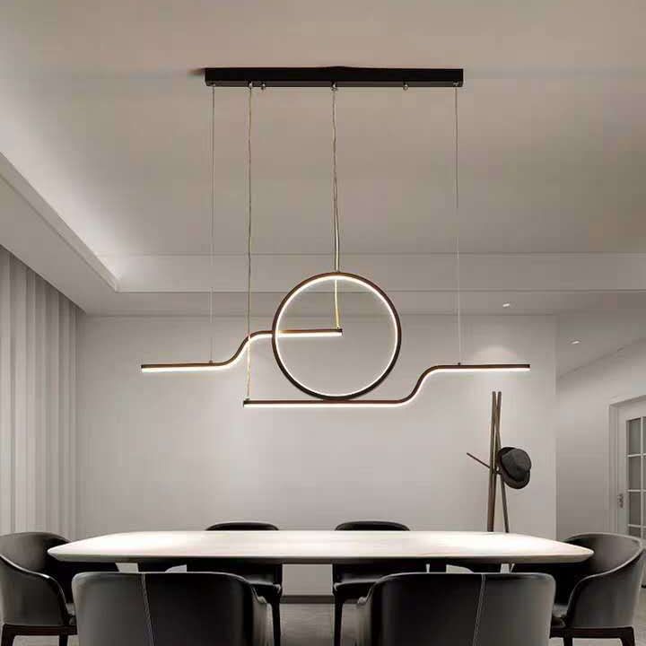 Geometric Island Lighting Modern Metal 3 Light Island Chandelier with Acrylic Shade