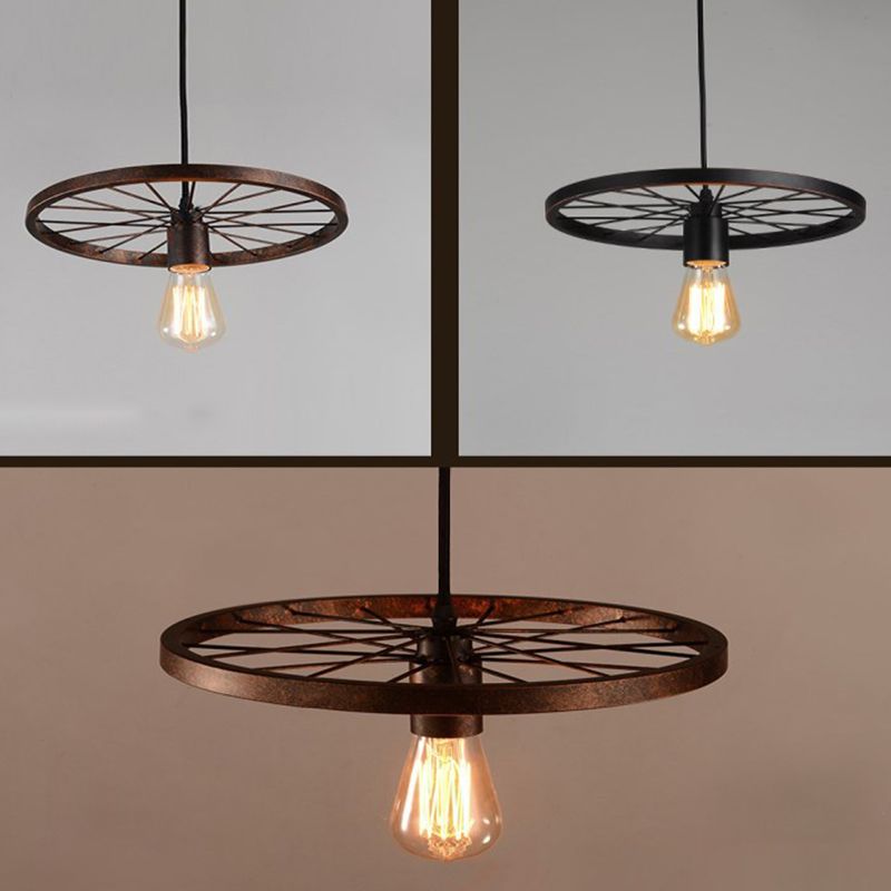 Industriële wagenwielcluster hanger licht metaal multi -light hanger voor woonkamer