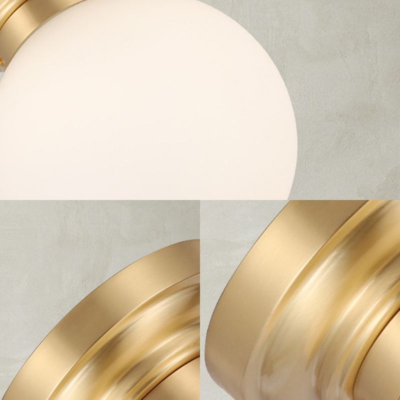 1 lampadina in ottone/finitura nera vicino alla luce del soffitto con vetro smerigliato Globe Shade Minimalista Semi-Flushmount Light