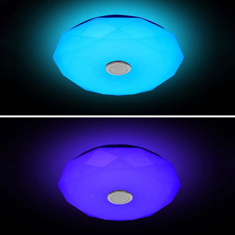 Simple Ceiling Light Fixture Acrylic Bluetooth LED Bedroom Ceiling Flush Mount in White
