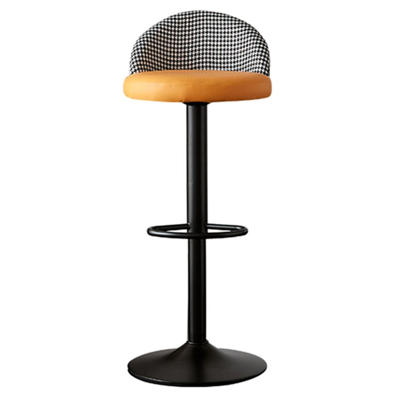 Low Back Dining Stools Adjustable Height Bar Stools with Cushion
