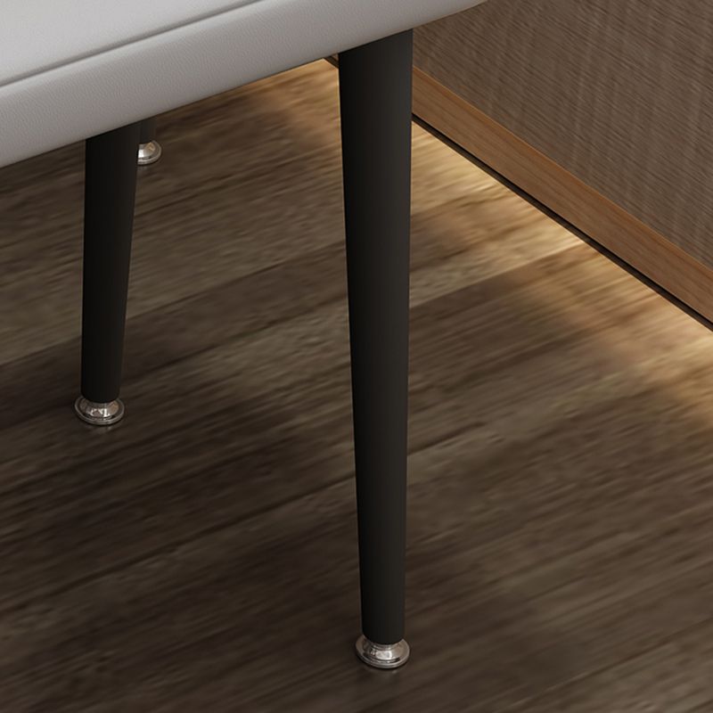 Modern Glass Top Makeup Vanity Table in Gray with Storage Drawers