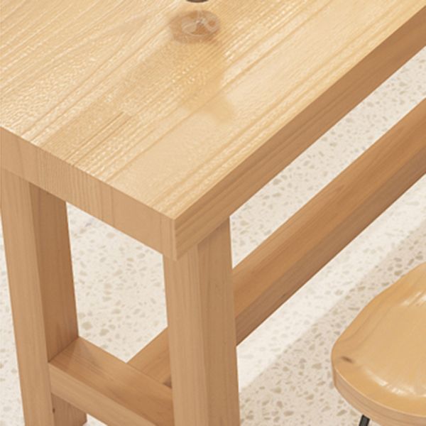 Modern Rectangular Pub Table Set 1/5 Pieces Wooden Counter Table with Backless High Stools