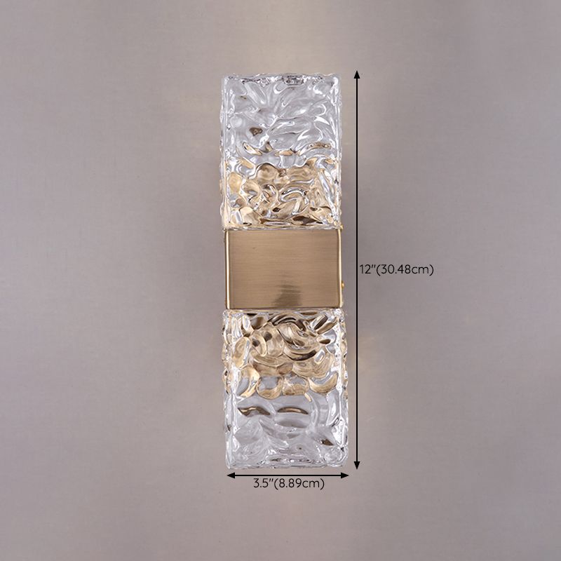 Crystal Shade Wall Light Sconce Modern Rectangle Shade Wall Lighting for Bedroom