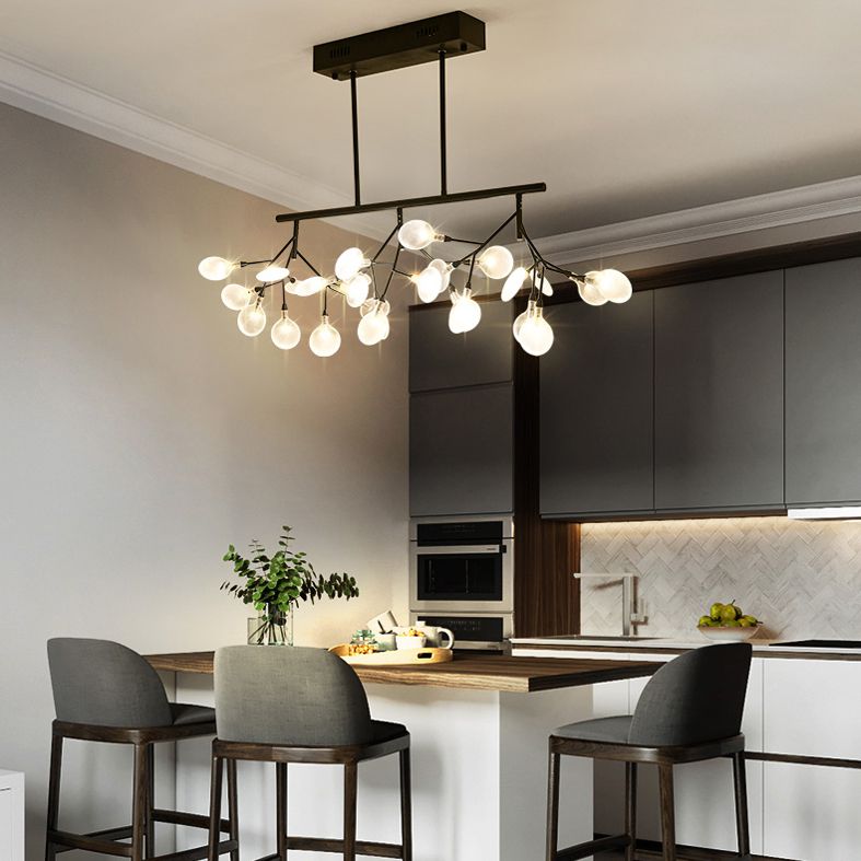 Luce a ciondolo regolabile a filo regolabile di lusso moderno Luce a soffitto in ferro battuto in ferro con ombra acrilica