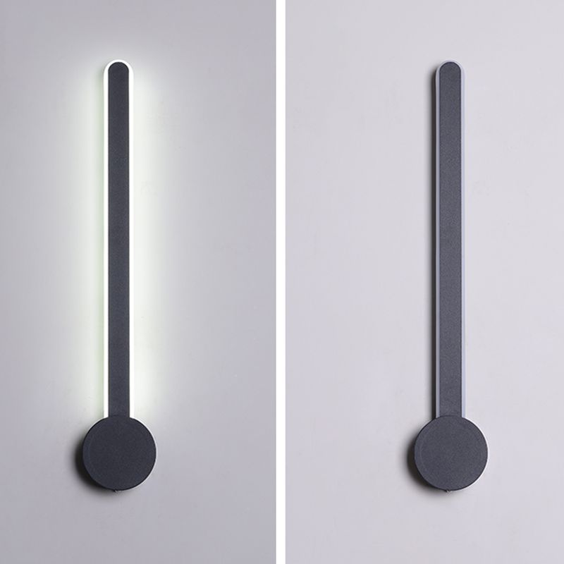Metal Linear Shape Wall Light Modern Style Multi Lights Wall Mounted Light in Black