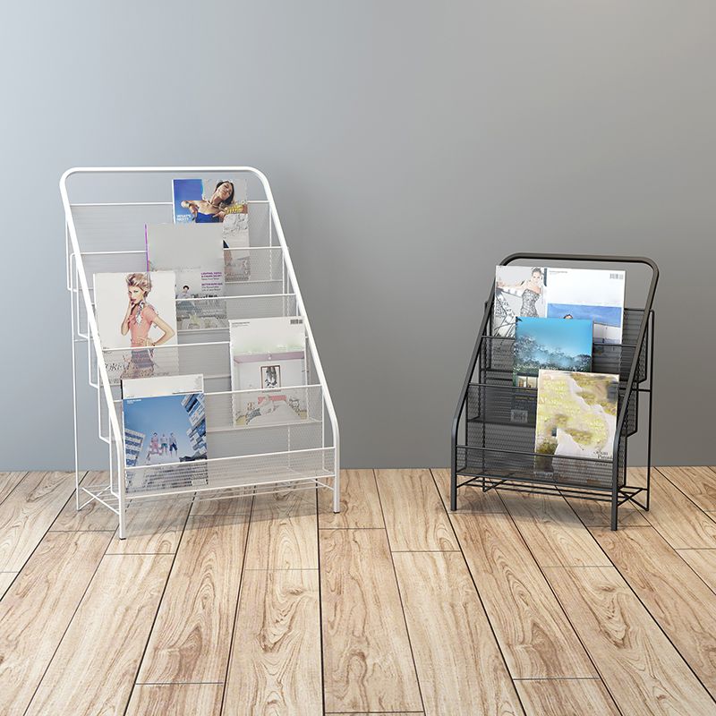 Closed Back Iron Ladder Bookshelf Contemporary Vertical Bookcase