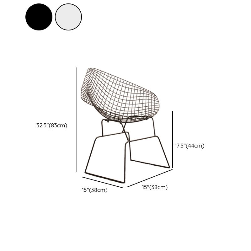 Industrial Black Metal Outdoor Bistro Chair Upholstered Outdoors Dining Chair