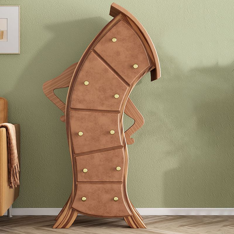 Modernism Lingerie Chest Wood Dresser with 5 Drawers for Home