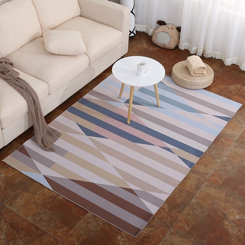 Moderner Teppich mit geometrischem Muster, mehrfarbiger Polypropylen-Innenteppich, rutschfester, maschinenwaschbarer Teppich zur Dekoration