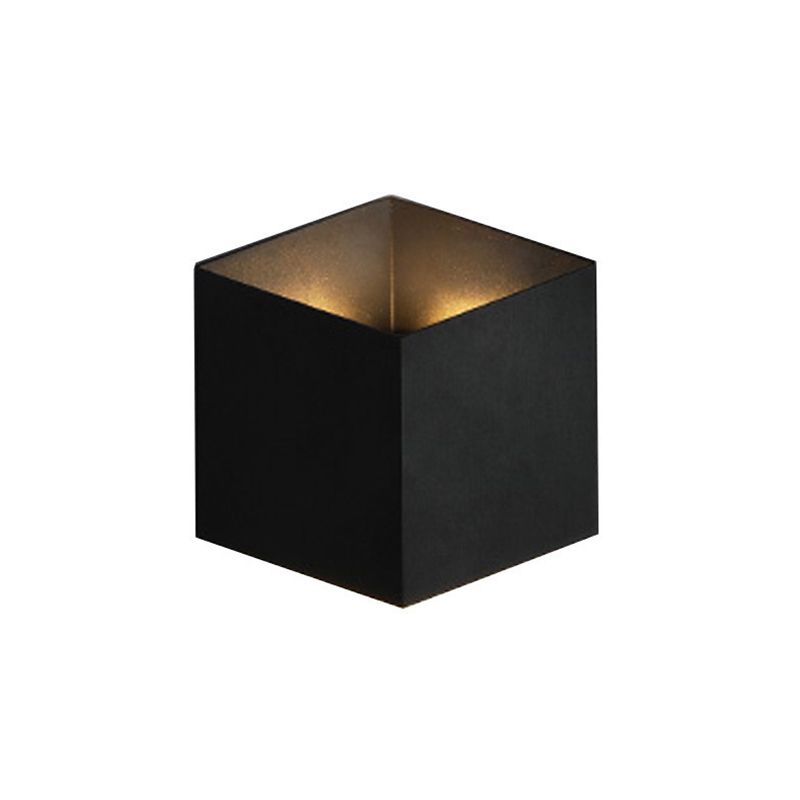 Modern Style Square Shade Wall Sconce Metal 2 Lights Sconces for Bedroom