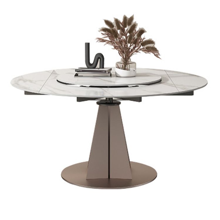 1/2/5/7 Pieces Round Glam Stone Furniture Standard Height Dining Table Set