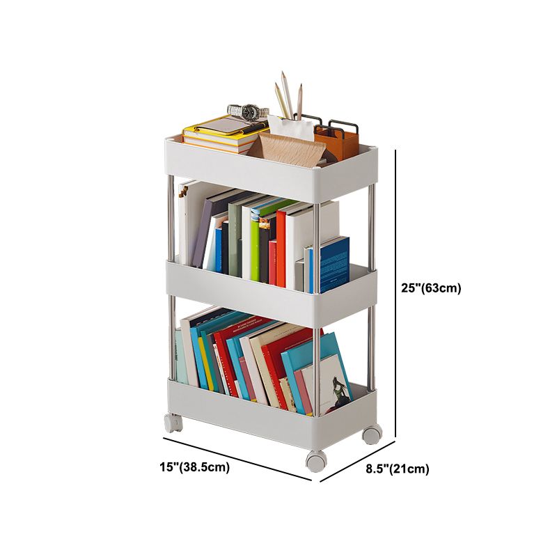Modern Plastic Bookshelf White Etagere Vertical Open Shelf Bookcase
