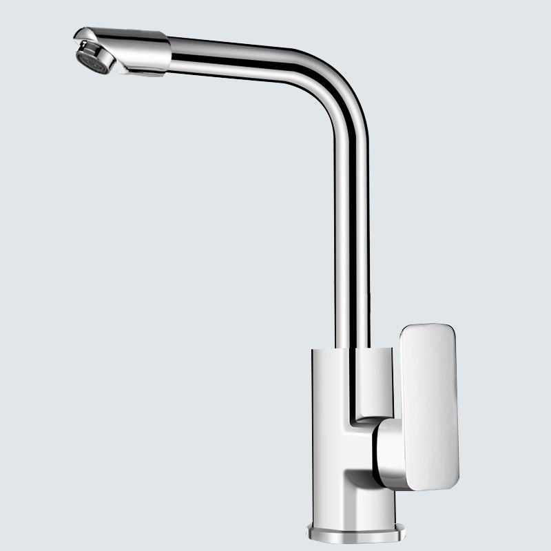 Modern Style Kitchen Faucet Lever Handle Copper Square Kitchen Faucet