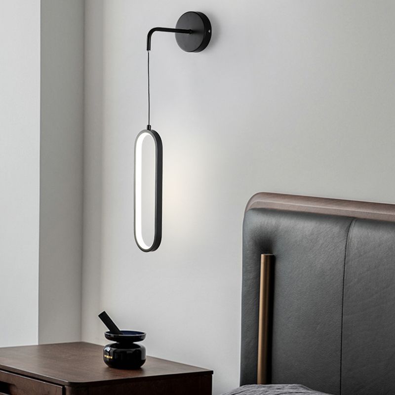 Bedside Modernist Wall Sconce Oval Single Light LED Simple Wall Mounted Light