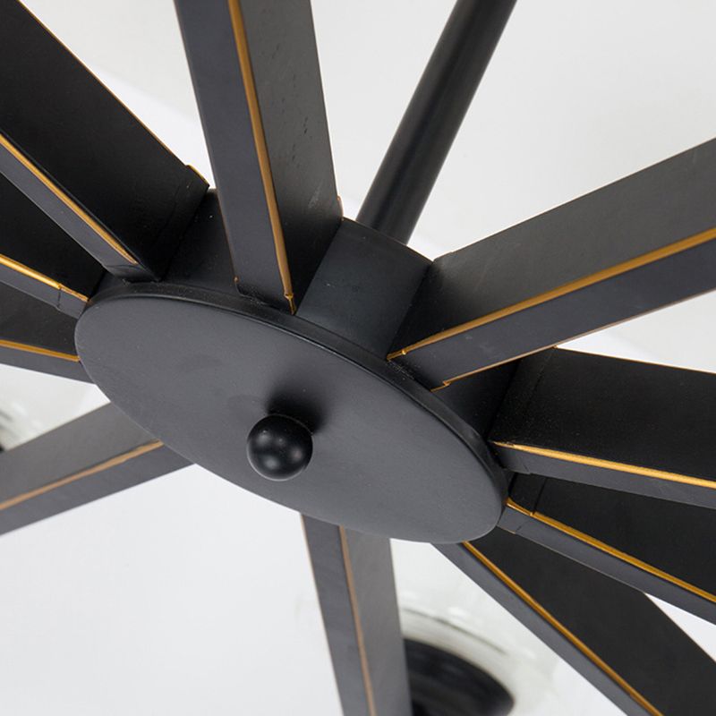 Nordic Style Metal Lighting Chandelier Cylindrical Double-layer Glass Shade Suspension Light for Dining Room