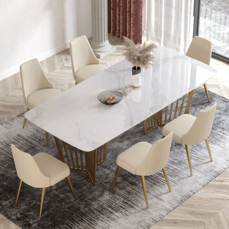 1/4/5/7 Pieces Luxury Dining Set Sintered Stone Dining Furniture with Leather Chairs