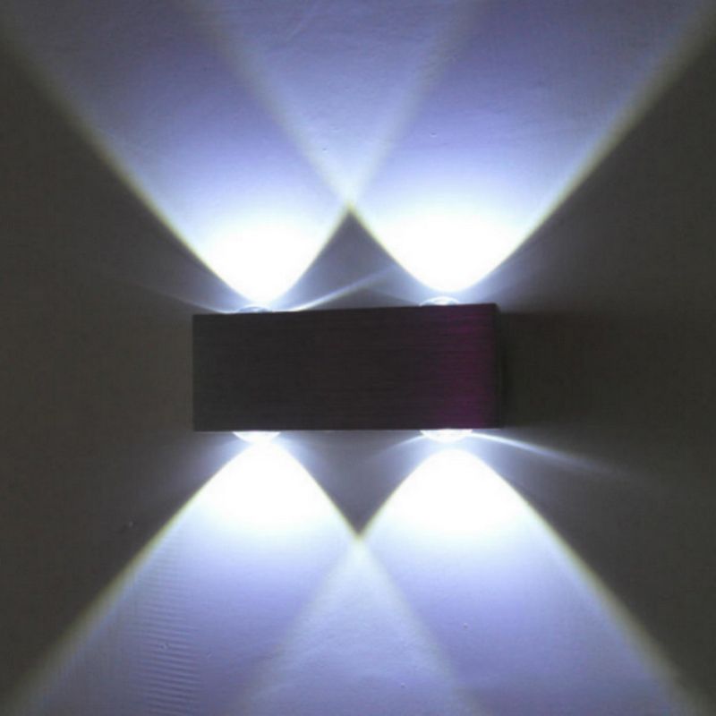 Modern Style Rectangular LED Wall Lamps Metal 4-Light Wall Lighting Ideas