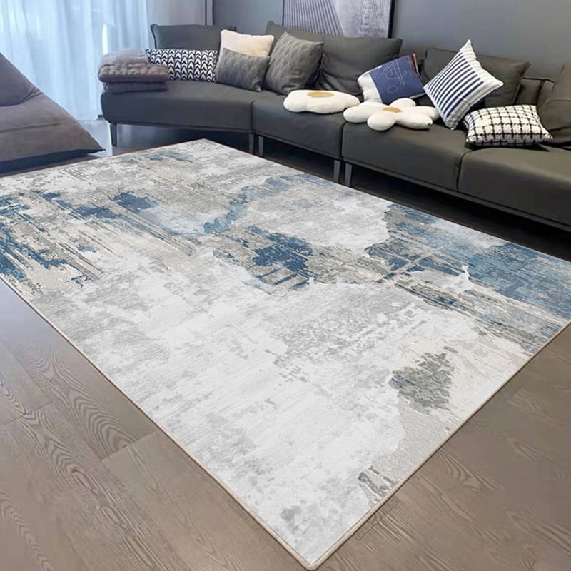 Orange Gorgeous Rug Polyester Color Block Rug Washable Rug for Drawing Room