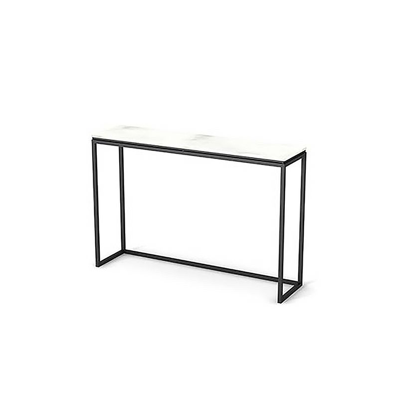 Glam Rectangle Console Table with White Marble Sofa Table,30"