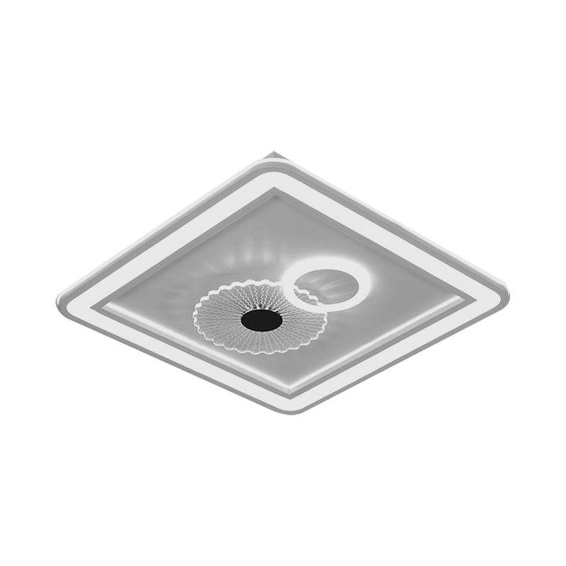 Acrylic Squared Ceiling Flush Modernism LED Flushmount Lighting in White for Bedroom