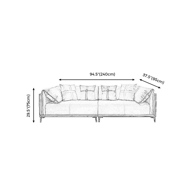 Modern Faux Leather Pillow Top Arm Sofa/Sectional Pillowed Back Cushions for Apartment