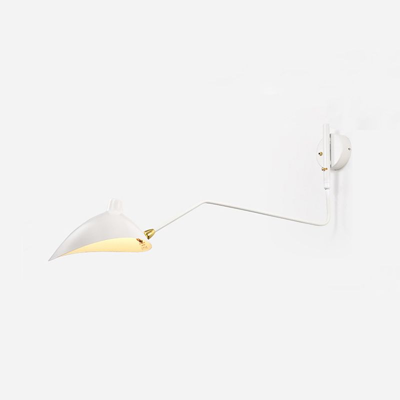 Nordic Metal Wall Light Cap Shape Swing Arm Wall Sconce for Living Room