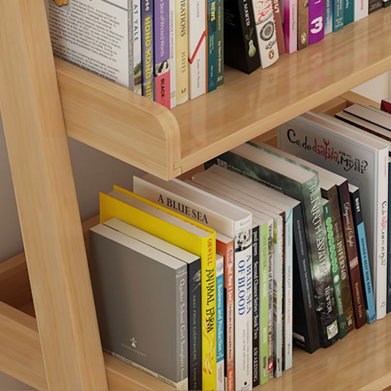 Rubber Wood Ladder Bookshelf Modern Open Back Bookshelf for Home Office