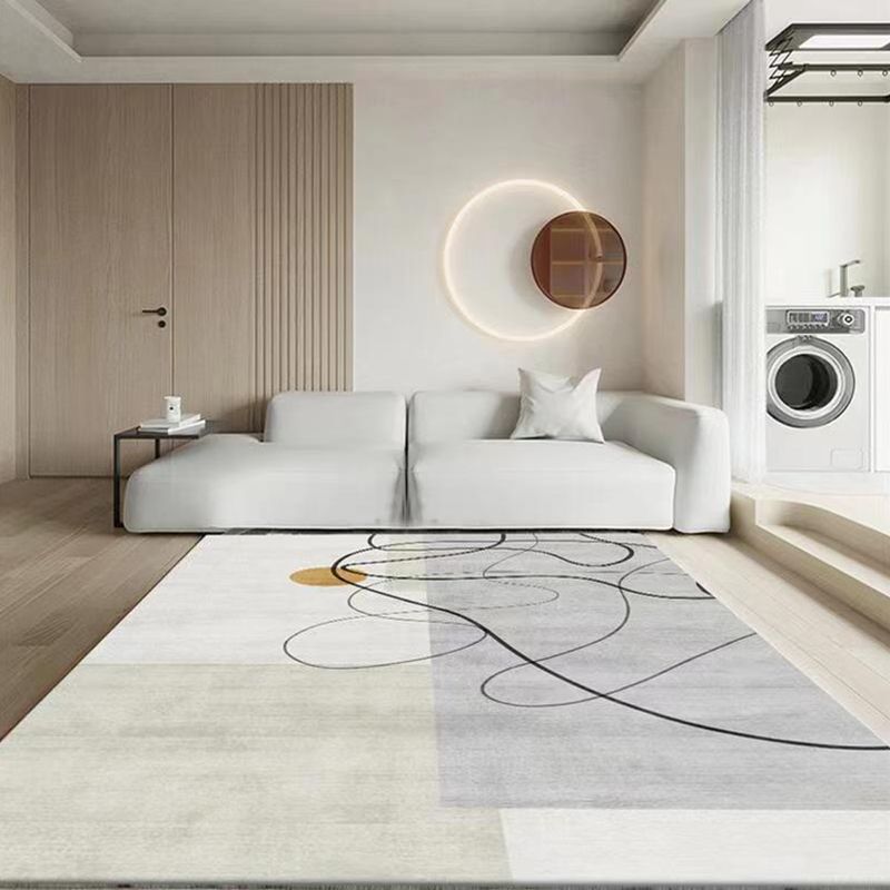 Modern Purple Carpet Color Block Polyester Carpet Washable Carpet for Home Decor