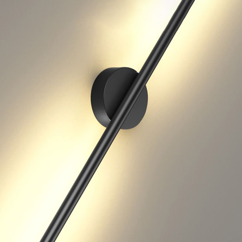 Iluminación de pared lineal negra Acrílico moderno 1 luz de pared de luz luz para el dormitorio