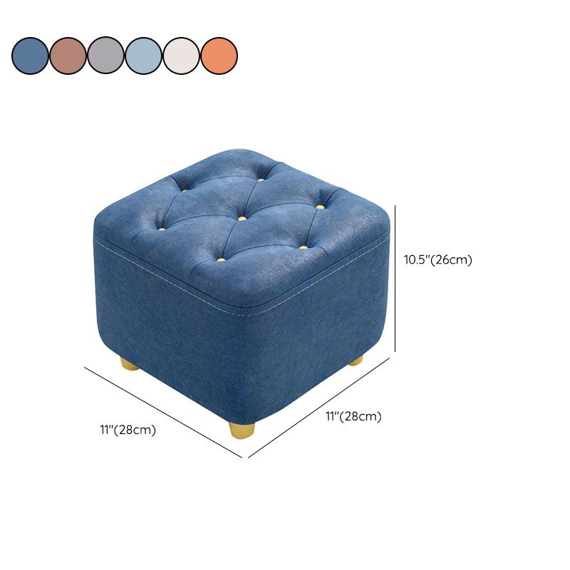 Solid Color Leather Standard Stool Modern Simple Square Upholstered Stool