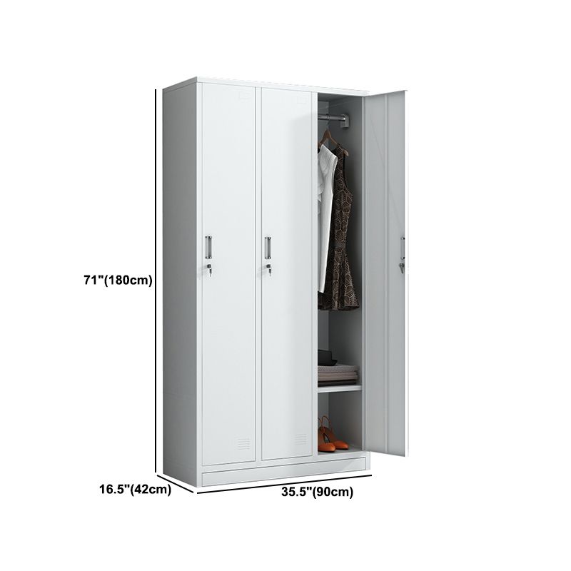 White Metal Cabinet for Bathroom Contemporary Storage Cabinet with Hinged Door