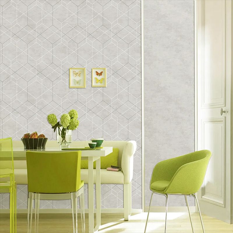 Graue, minimalistische Wanddekoration, 20,5 Zoll x 31 Fuß große Farbblock-Tapete für das Wohnzimmer