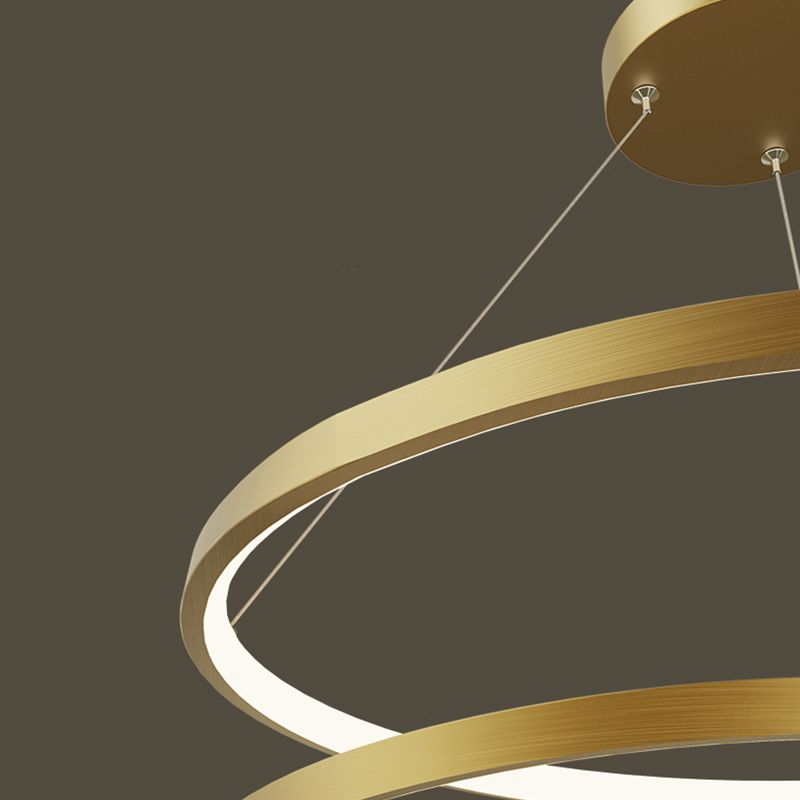 Spiral Shade Chandelier Light Modern Metal 1 Light Chandelier Lighting Fixture in Gold