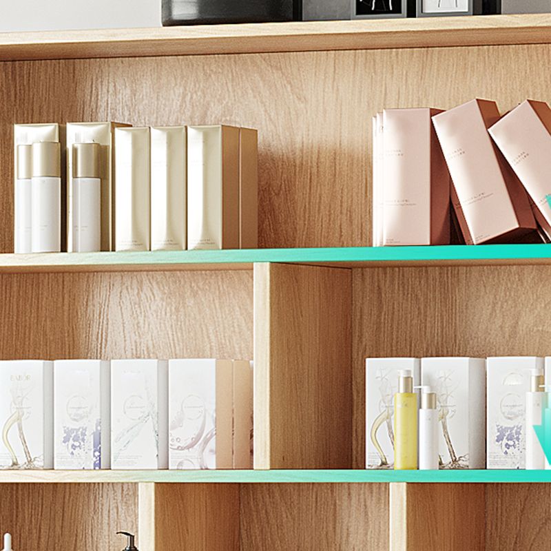Contemporary Rectangle Wooden Cabinet with Shelves Storage Cabinet