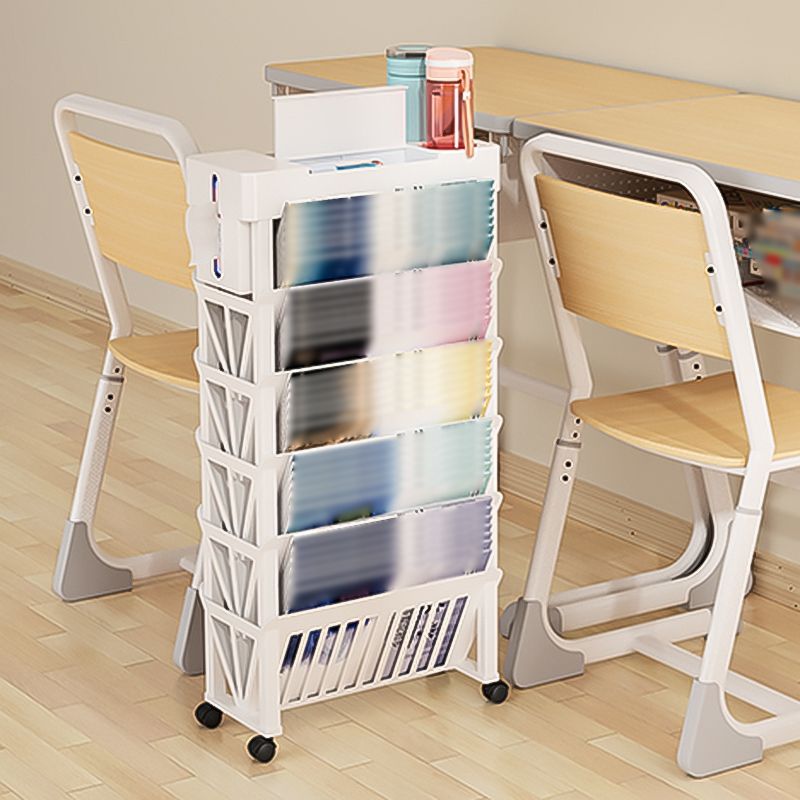 Libreria a 5 scaffali per la scala in plastica contemporanea scaffale di libri