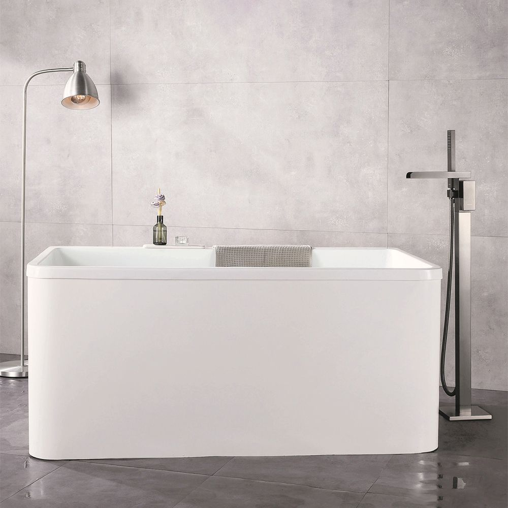 Floor Mounted Metal Freestanding Tub Filler 1 Handle Freestanding Faucet with Hose