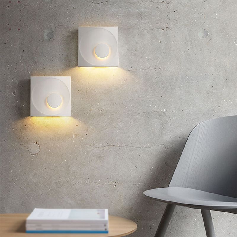 Stone Square Wall Sconce Lighting Modern Style 1 Light Wall Lighting Fixtures