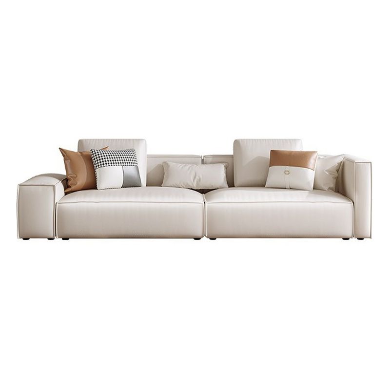 Square Armrest Latex/sponge Upholstered Tech Fabric Upholstered Off-white Sofa