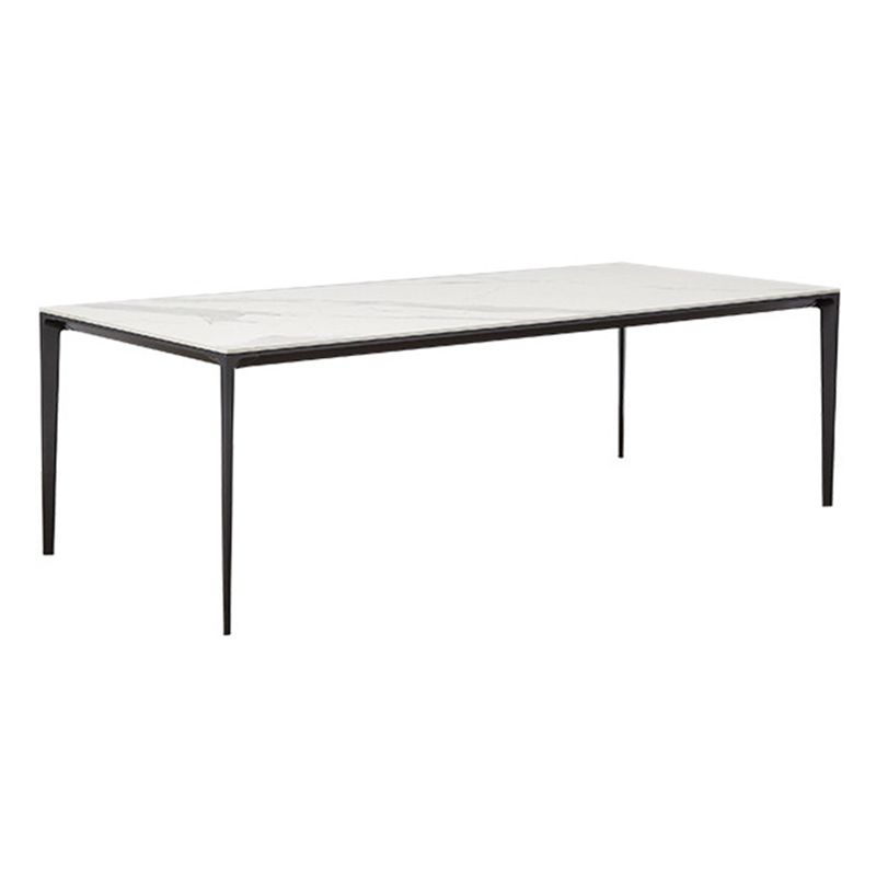 Rectangle Home Dining Table Sintered Stone Metal Frame Table with Four-leg